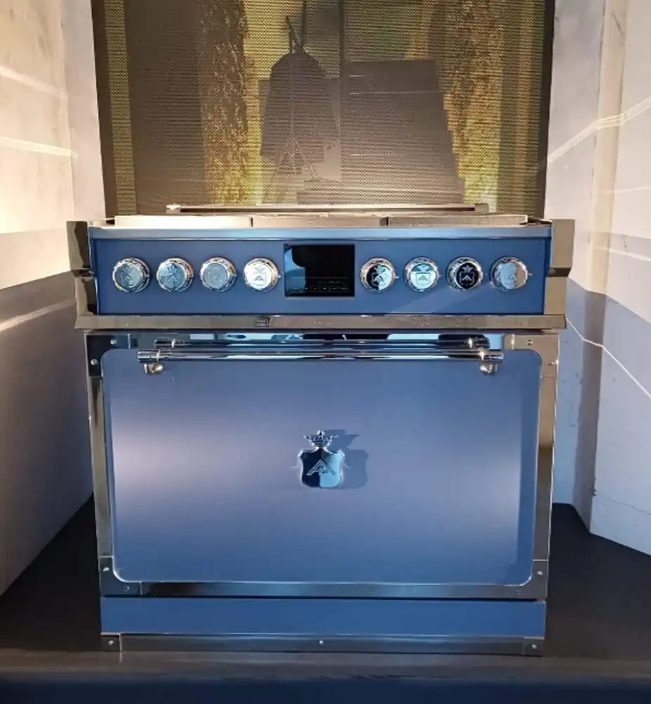 Ex-Display-Officine-Gullo-Fiorentina-Semi-Professional-90-Matt-Blue-Polished-Chrome-Trim-Tailor-Made-Island-Cooking-Range-00001